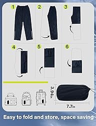iCreek Men's Packable Rain Pants Waterproof