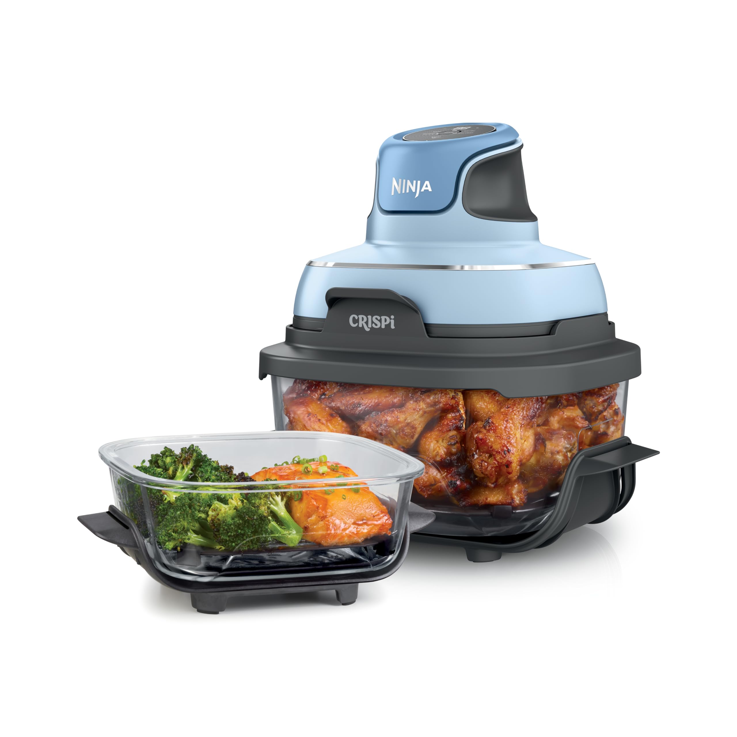 Photo 1 of ****FOR PARTS ONLY ****DOESN'T WORK***
Ninja Crispi 4-in-1 Portable Glass Air Fryer Cooking System, 4QT & 6Cup Glass Containers with Storage Lids, Easy Meals, Microwave, Freezer & Dishwasher Safe, Air Fry, Bake, & More, Periwinkle, FN101PL