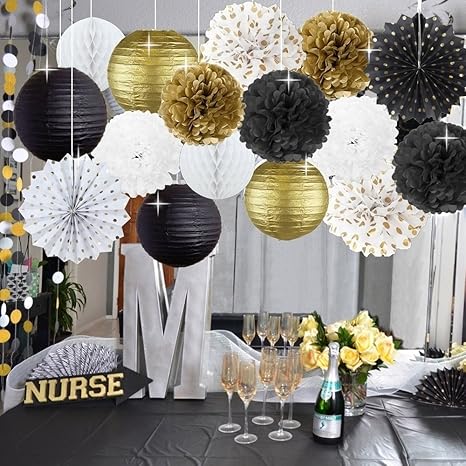 Amazon Com Kubert New Year Party Decoration Gold Polka Dot Tissue