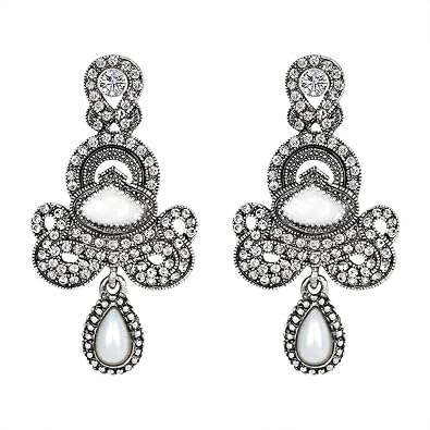 Amazon Com Fashion Zircon Earrings Diamond Encrusted Love Heart