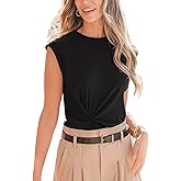 CUPSHE Womens Top Knit Mock Neck Sleeveless Side Twist Jersy Blouse