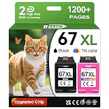 67XL Compatible for HP 67 Ink Cartridges Black Color Combo Pack Used for HP Envy 6055e 6400 6000 6065e 6458e 6455e DeskJet 2855e 4100 4152e 4255e 2755e 2700 2725 2755e 2752 4155e Printer