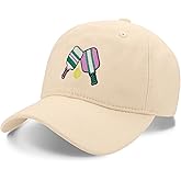 XIAOSLMP Pickleball Hat for Women Men, Adjustable Embroidered Cotton Smiley Face Washed and Distressed Baseball Cap Pink