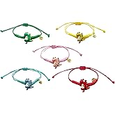 MMIUAEG Colorful Dinosaur Charm Braided Bracelet Candy Color Beaded Braided Dinosaur Bracelet for Women Men Friendship Bracelets Set Decors