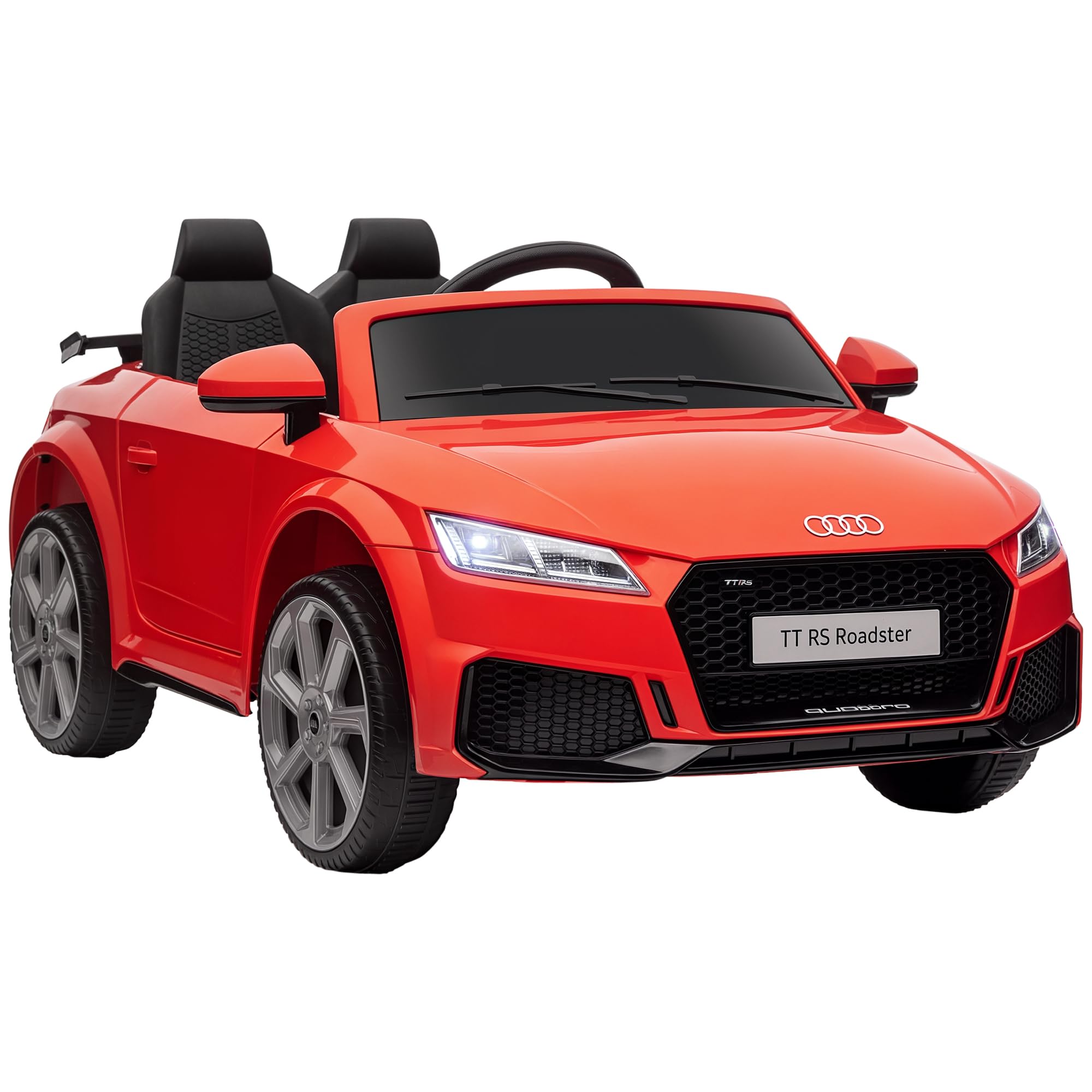 Aosom 6V Kids Electric Ride On Car, Licensed Audi TT RS with Suspension System and Remote Control, Horn, 5 Songs, Lights, MP3 Player, Red