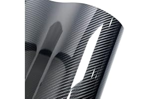 AWADUO 6D Carbon Fiber Vinyl Self Adhesive Film Wrap Roll Bubble Free Air Release Technology DIY Wrap Film for Motor Interior (1ft x 10ft, Black)