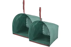 LZMYIVE Reusable Garden Waste Bags, 2 Pack Dustpan-Type Yard leaves collector, 53 Gallon Collapsible Lawn Leaf Bag with Reinforced Carry Handles, Heavy Duty Container for Leaves, Lawn Debris & Grass Clippings