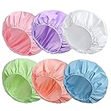 6 PCS Shower Caps for Women, Double Side Waterproof