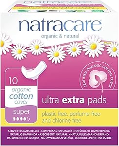 Natracare Ultra Extra Pads with Wings, Super, 10 Count