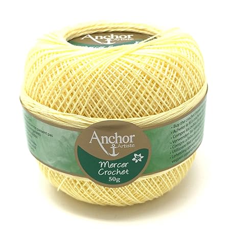 Anchor Mercer Crochet 50g Fb.292 pastellgelb Stärke 20