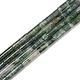 Real Green Moss Agate Tube Beads 4x13mm Natural Stone Semi Precious Gemstone Cylinder Loose Beads for Jewelry Making 15 inches(28-30pcs)