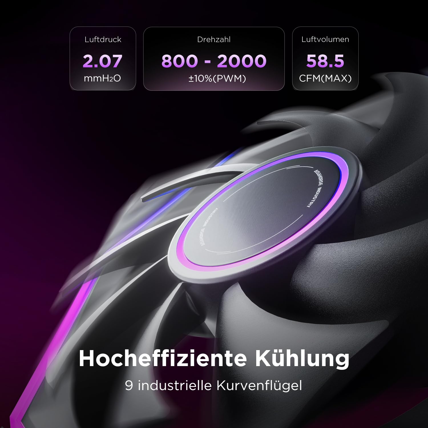 AsiaHorse NyotaUltra ARGB PC Lüfter 120MM Gehäuselüfter 3 Stück, RGB Daisy Chain PC Lüfter [Infinity Mirror] [HDB] 58.5 CFM/2000 RPM/2.05MMH2O 4 Pin PWN & 5V 3Pin ARGB für Asus Aura GIGABYTE MSI 4