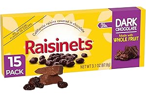 Raisinets, Dark Chocolate Covered California Raisins, Movie Theater Candy Box, 3.1 oz each, Bulk 15 Pack