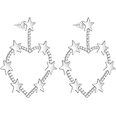 beautlace Love Heart Stud Earring 18K Gold/Silver Plated Stars Dangle Earrings Fashion Jewelry for Women KE0129