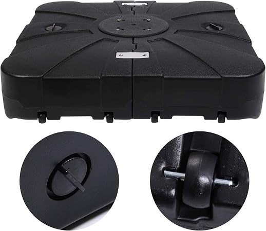 Amazon Com Sunnyglade 33 X 33 Offset Patio Umbrella Base Sand Water Filled Square Umbrella Stand With Wheels Garden Outdoor