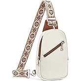 CLUCI Small Sling Bag for Women, Vegan Leather Fanny Pack Crossbody Bags for Women, Chest Bag With Guitar Strap