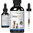 Pet Wellbeing Detox Gold for Cats - Gentle Detoxification & Elimination Support, Immune System Care, Nettle, Blessed Thistle, Burdock Root - Veterinarian-Formulated Herbal Supplement 2 oz (59 ml)
