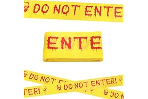 Visivessel Halloween Decorations Caution Tape 2.95 inches*82 feet Do Not Enter Tape Scary Halloween Decor Blood Handprint Fright for Crime Scene DIY Halloween Party Indoor Outdoor