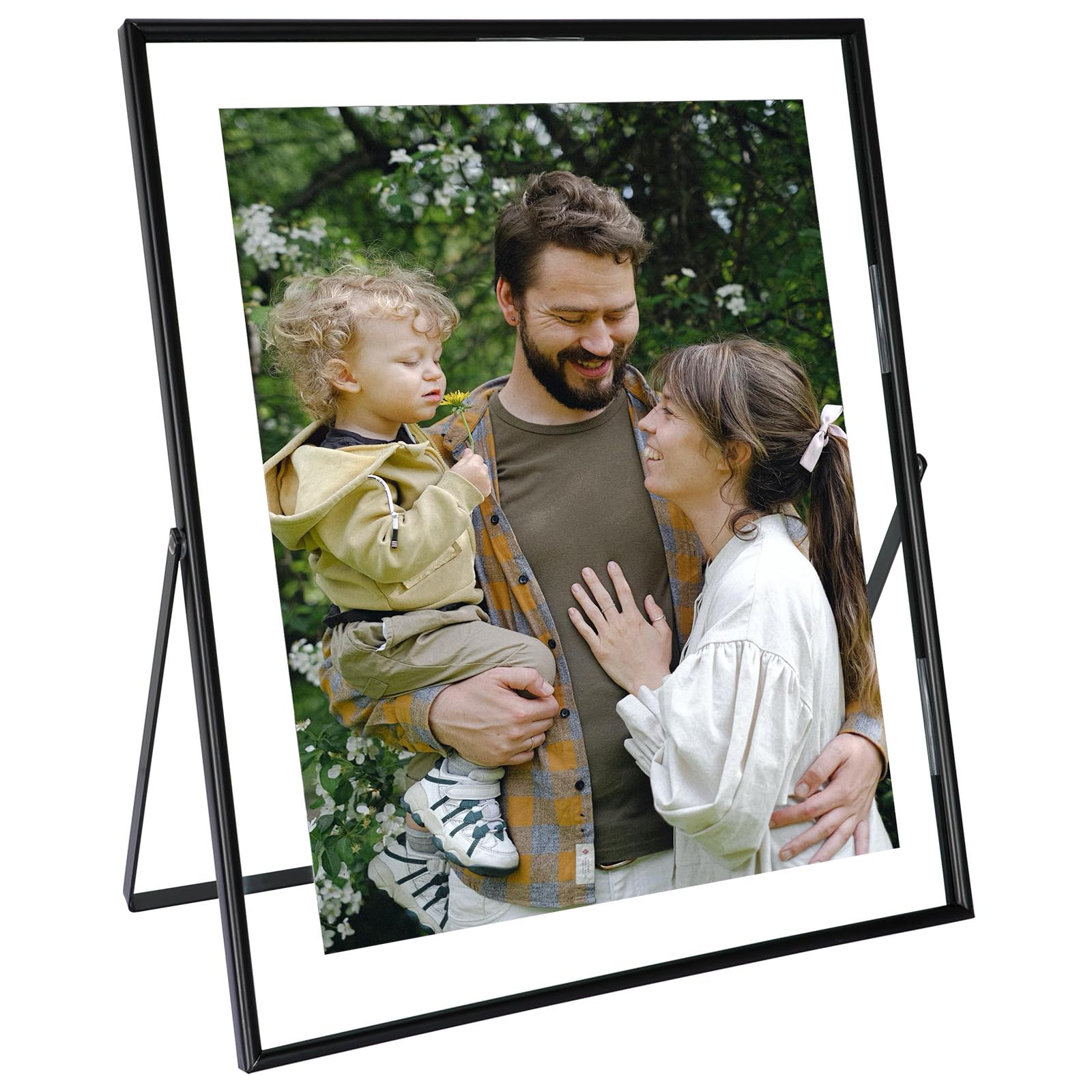 Photo 1 of AhaGo Black Floating Frame, 10"x12", Vertical, For Picture 9x11, 8.5x11, 8x10, 7x9, Tabletop Shelf Photo Frames, Classy Gift For Thanksgiving, Wedding, or Birthday