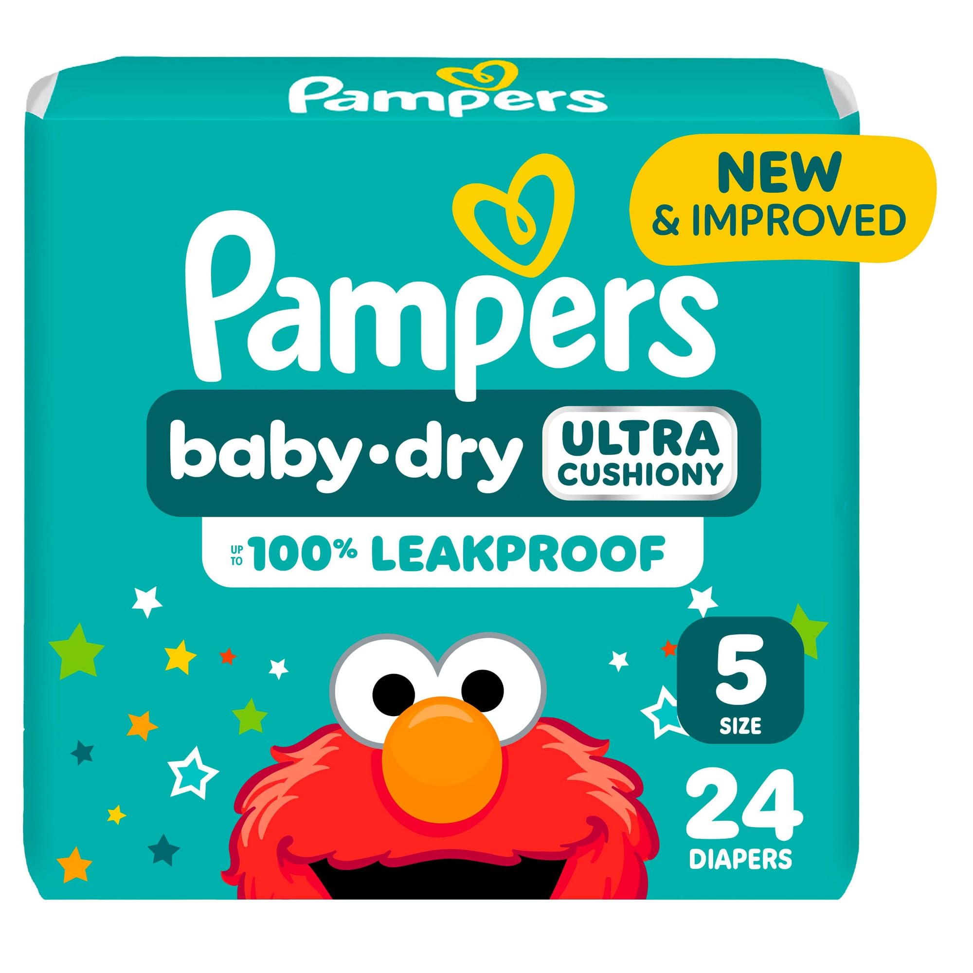 Photo 1 of Pampers Diapers - Baby Dry - Size 5, 24 Count, Absorbent Disposable Infant Diaper (Packaging May Vary)