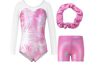 Blaward Gymnastics Leotards for Girls Kids Teens Athletics Leotards with Tumbling Dance Shorts Sparkly Unitards Biketards