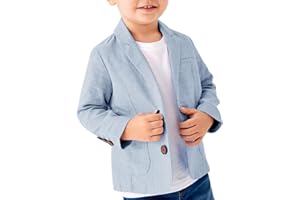 FOMMYKIN Toddler Boys' Blazer Jackets Lightweight Stylish Two Buttons Solid School Suit Casual Sport Coat
