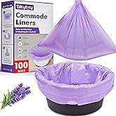 100 Commode Liners for Bedside Commode, Thickness Leakproof Disposable Portable Toilet Bags, Plant Scented Potty Liners, Potty Bags for Portable Toilet Fit All Standard Toilet Chair Bucket