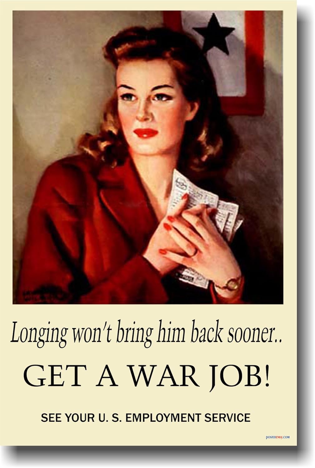 Get a War Job - Vintage WW2 Reprint Poster