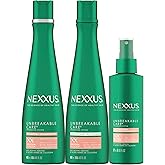 Nexxus Unbreakable Care Shampoo, Conditioner, and Leave-In Spray 3 Pack For Fine and Thin Hair with Keratin, Collagen, Biotin