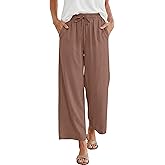 ANRABESS Women Wide Leg Capri Pants Summer Palazzo High Waisted Casual Loose Lounge Flowy Cropped Beach Trousers Work Outfits