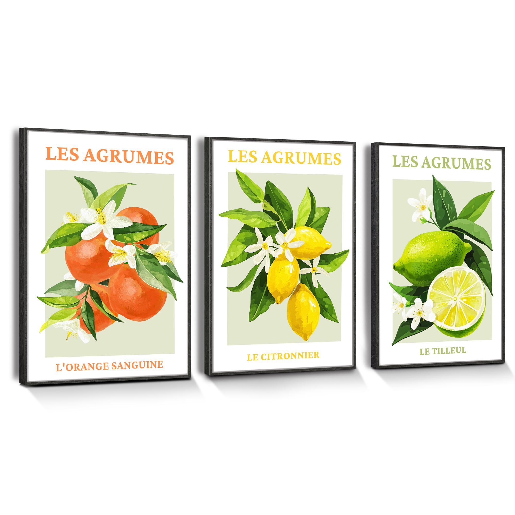 hyidecorart Citrus Fruit Canvas Wall Art with Black Frame, Modern Fruit Lemon Blood Orange Wall Pictures Living Room Farm Garden Decoration Kitchen Dining Room Bedroom Bathroom and Office — image 1