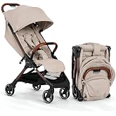 Silver Cross Clic Compact Travel Stroller &ndash; (Latte) &ndash; Lightweight Baby Stroller for Airplane Travel &ndash; One-Hand Fold, Lie-Flat Infant &amp; Toddler Seat &ndash; Birth to 55 lb