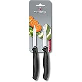 Victorinox Swiss Classic 2 Piece Paring Knife Set Straight Edge Pointed Tip - Black