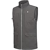 Little Donkey Andy Men's Lightweight Quick Dry Vest Windproof Sleeveless Jacket with 11 Pockets for Travel Fishing Hiking