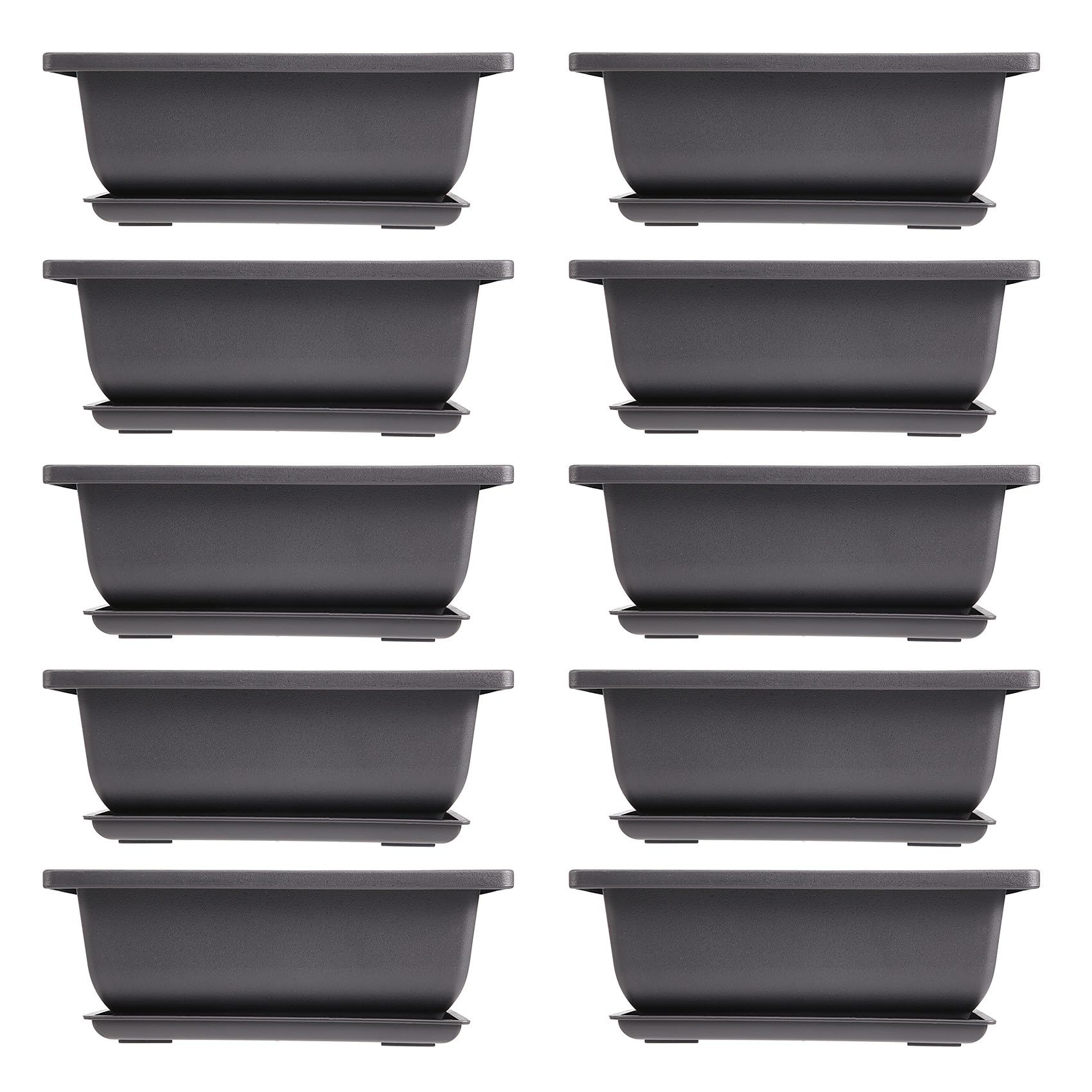 Papiivan 10 Packs Bonsai Training Pots with Tray Plastic Bonsai Plants Growing Pot for Garden Yard Living Room Balcony 16.5X12cm