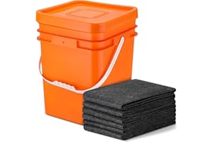 Windyun 6 Pcs Emergency Flood Barriers in Bucket Kit Includes 5 Pcs 10 ft x 6 Inch Absorbent Flood Barriers 1 Bucket for Floo