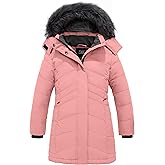 ZSHOW Girls' Winter Coat Insulated Long Quilted Puffer Jacket Warm Hooded Parka Snow Coats