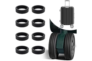 YUBIRD 8 PCS Luggage Wheel Cover, Luggage Suitcase Wheels Protector Covers, Silicone Luggage Spinner Wheel Covers for Most 8-Spinner Wheels Travel Luggage Cover, No Noise (Black)