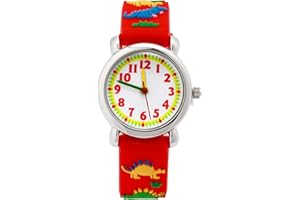 Jewtme Cute Toddler Children Kids Watches Ages 3-8 Analog Time Teacher 3D Silicone Band Cartoon Watch for Little Girls Boys