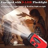NNOOAADIO Wind Up Radio Emergency Solar Hand Crank AM/FM Weather Radio view 5