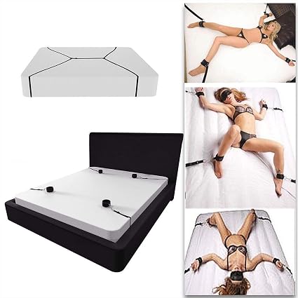 Amazon Com Ukubaw Bondageromance Kit For Couples Comfortable Handcuffs Under Bed Straps Set Adjustable Four Wrist And Ankle Cuffs Portable Bed Straps For Couple Game Toys Sports Outdoors