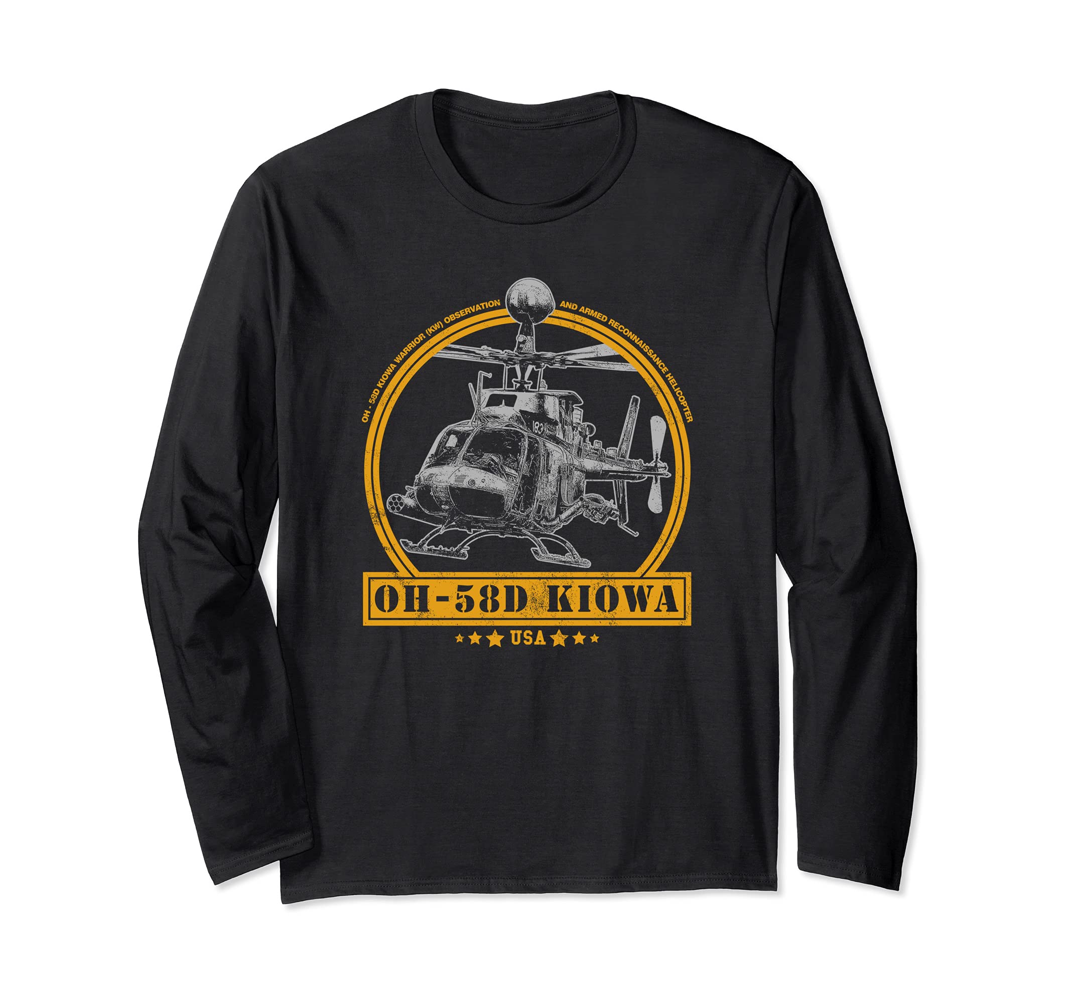 OH-58D Kiowa Warrior Helicopter Long Sleeve T-Shirt
