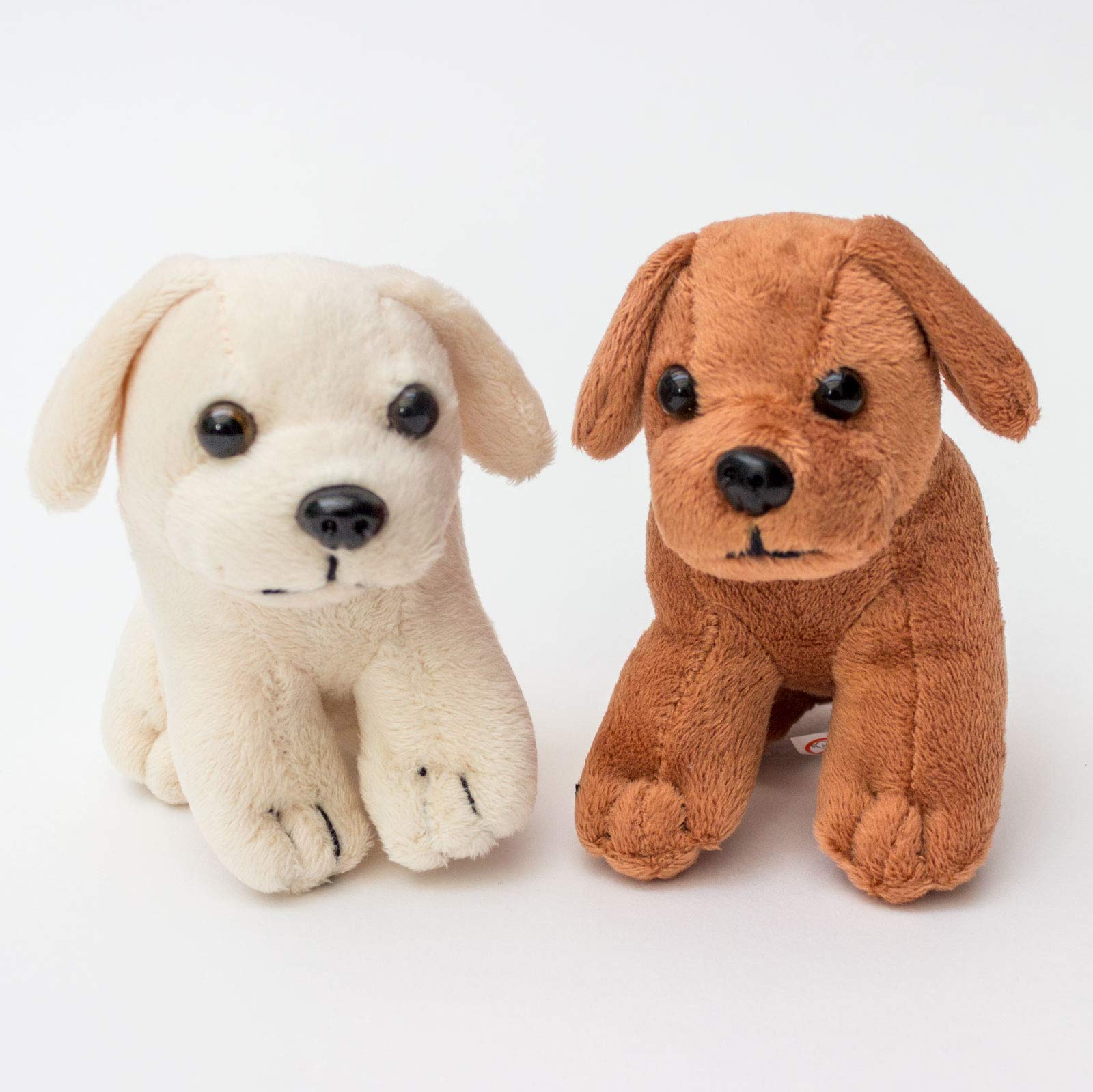 London Teddy Bears NEW - 2 X PUPPY DOGS - 1 x White 1 x Brown Cute Soft Cuddly - Gift Present Birthday Xmas