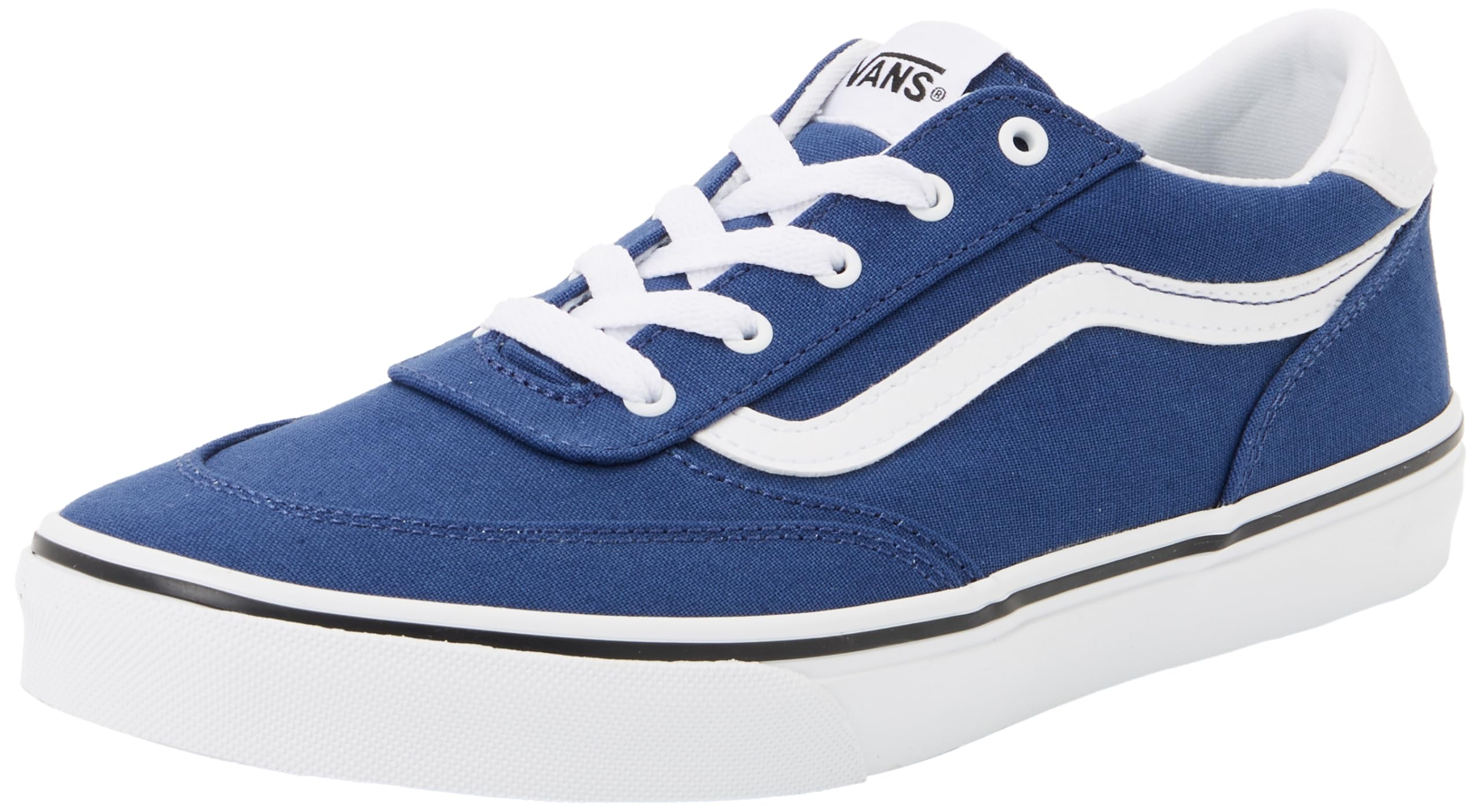 Vans Brooklyn LS Shoe | Kids' Low-Top Sneakers for Boys & Girls, Casual Fashion Footwear, Canvas True Navy, 13.5 Image