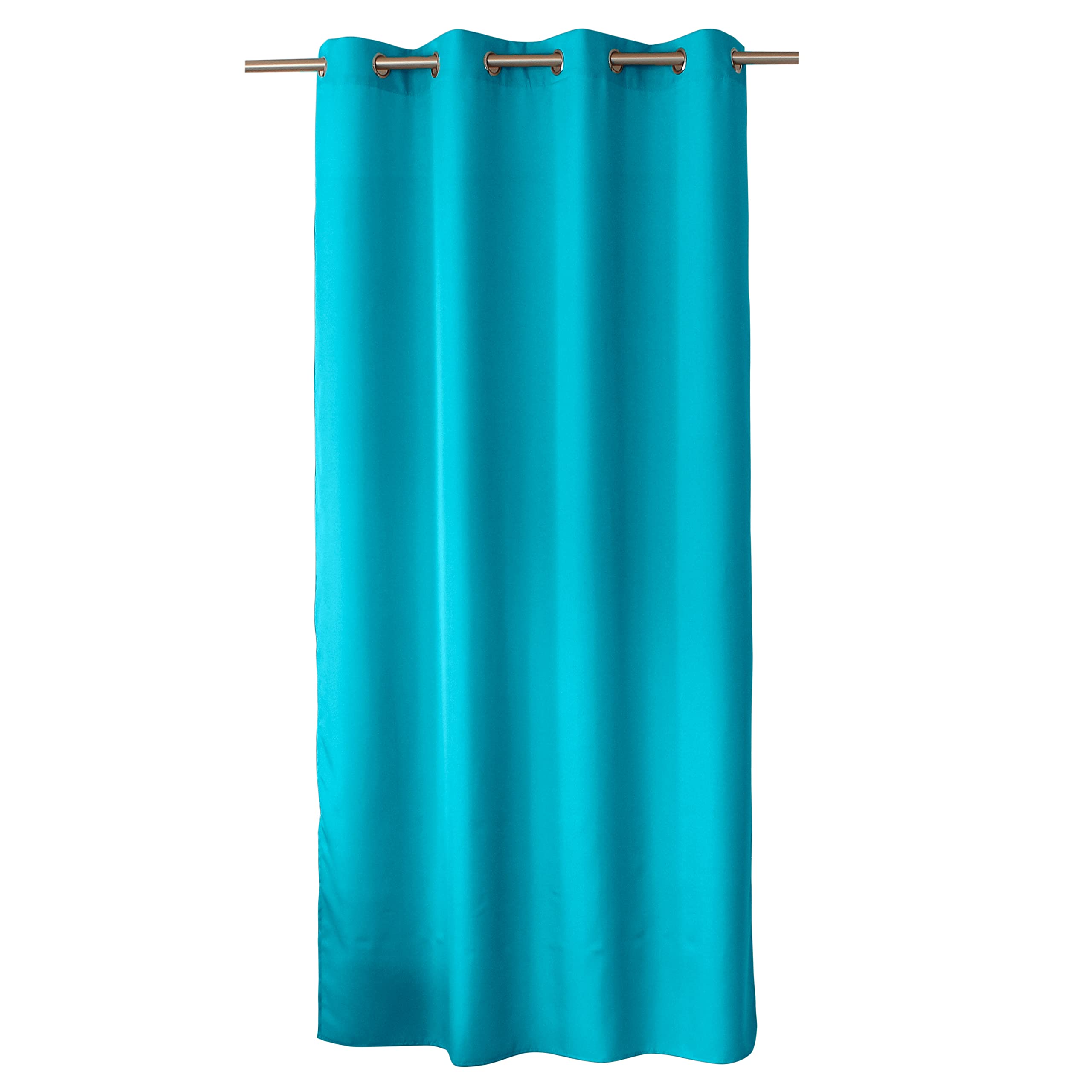 Enjoy Home Basic Polyester Curtain with 8 Silver Eyelets Diameter 4 cm 140 x 240 cm Turquoise — image 1