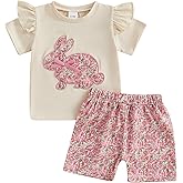 Socutebabe Toddler Infant Baby Girl 4th of July Outfit American Flag Short Sleeve Shirt Tops Shorts Fourth Of July Clothes