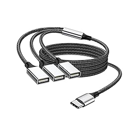 USB C to Triple USB Cable Splitter 3.3Ft,USB C Male