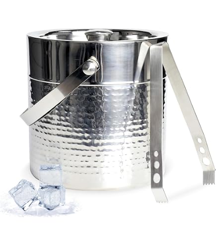Leopold Vienna Eisbehälter 1 Liter Mit Zange – Doppelwandig, Mattschwarz, Für Party & Bar (Ø 20,5 Cm)