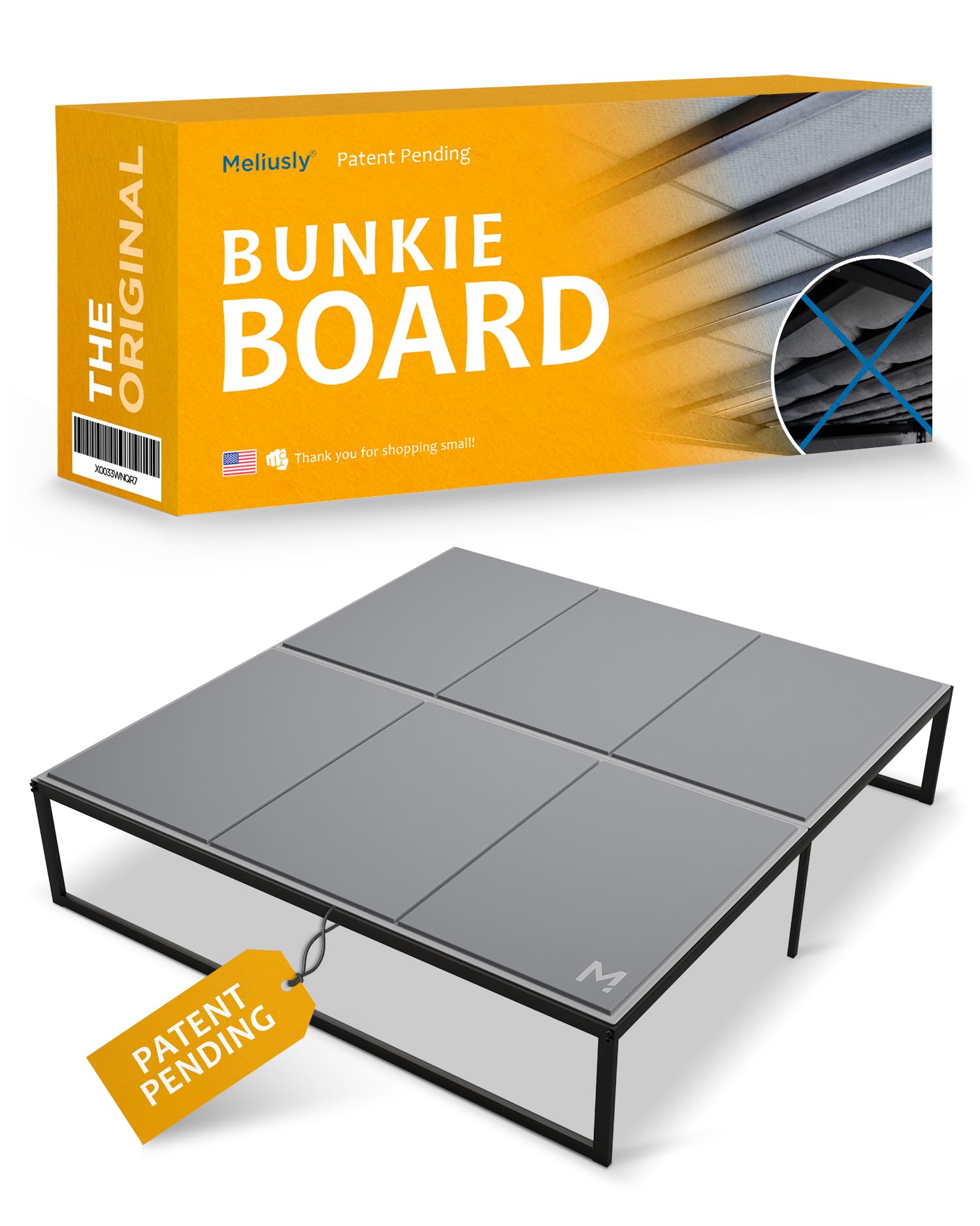 Meliusly Heavy Duty 10mm Bunkie Board King Size (76x80'') Patent Pending Low Profile Bed Board Design - Breathable, Noise Minimizing, Moisture Resistant Bunkieboards, Low Profile Bed Support Image
