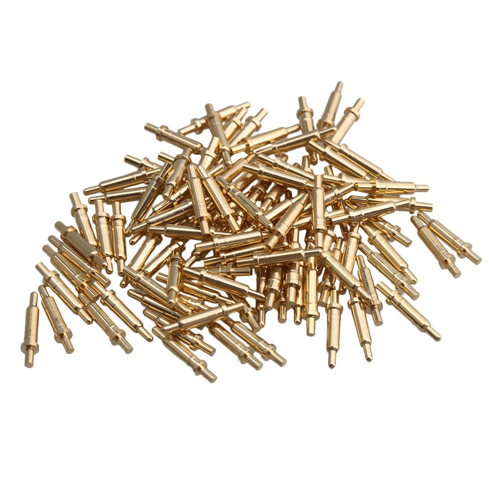 Yibuy 100 Piece Gold Plated Spring Probe Pogo Pin Connector 2.0mm Pin Head